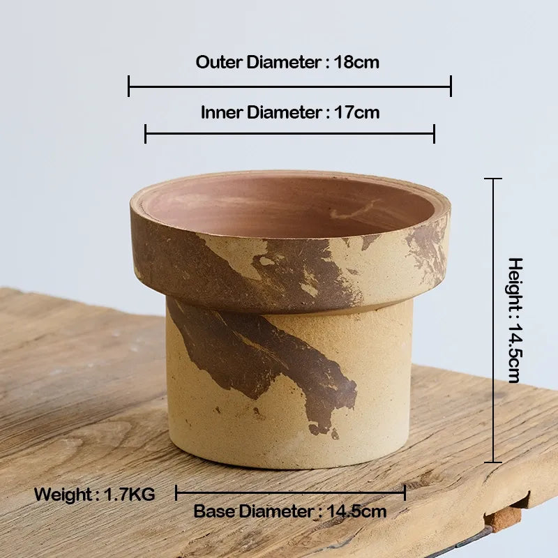 Nipots Handcrafted Terracotta Clay Pot - Cone Coffee&Milk, Breathable, Absorbent Eco-friendly Planter