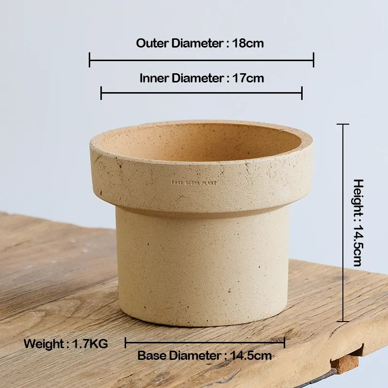 Nipots Handcrafted Terracotta Clay Pot - Cone White, Breathable, Absorbent Eco-friendly Planter