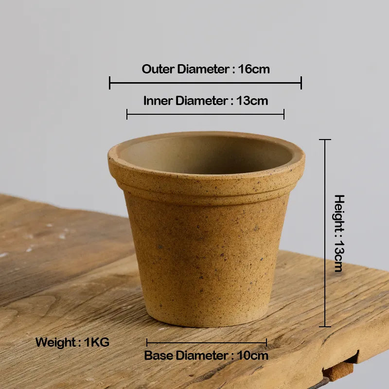 Nipots Handcrafted Terracotta Clay Pot - Gardener Kiln Effect, Breathable, Absorbent Eco-friendly Planter