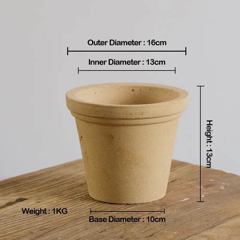 Nipots Handcrafted Terracotta Clay Pot - Gardener White, Breathable, Absorbent Eco-friendly Planter