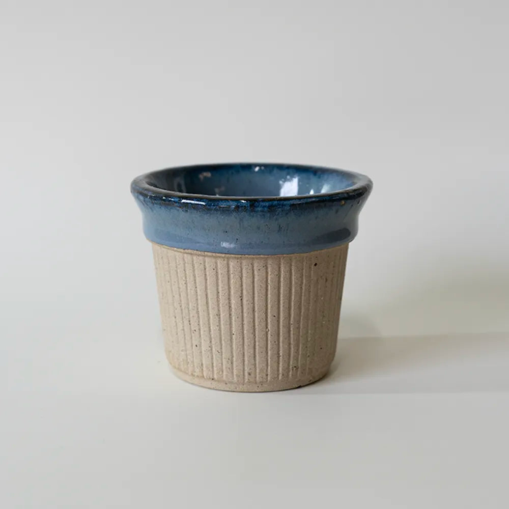 Semi-Glazed Burnt Cream Pot