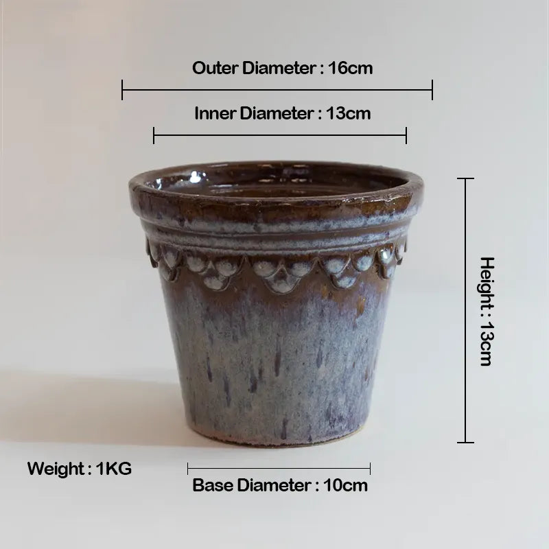 Glazed Castle Pot