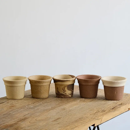 Nipots Handcrafted Terracotta Clay Pot - Burnt Cream, Breathable, Absorbent Eco-friendly Planter