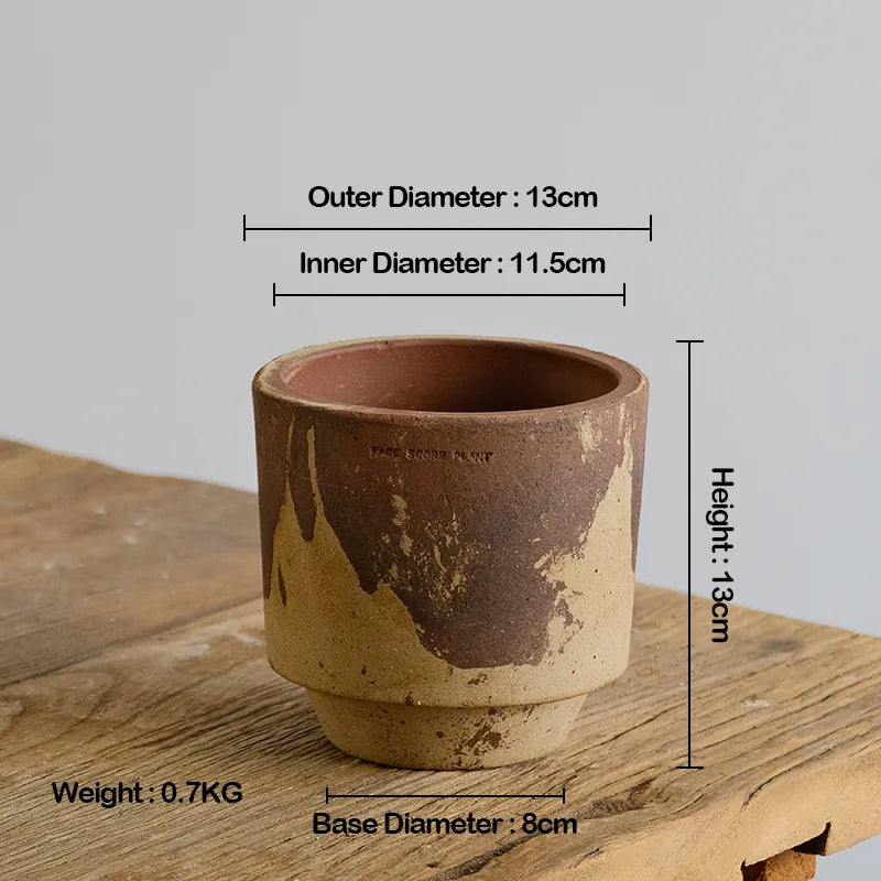 Nipots Handcrafted Terracotta Clay Pot - Bowl Coffee&amp;Milk, Breathable, Absorbent Eco-friendly Planter