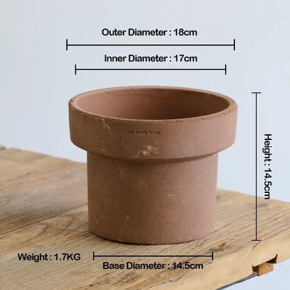 Nipots Handcrafted Terracotta Clay Pot - Cone Chocolate, Breathable, Absorbent Eco-friendly Planter
