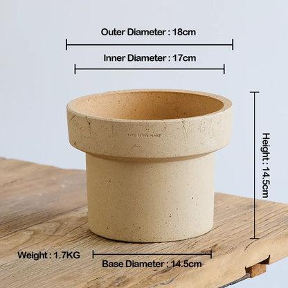 Nipots Handcrafted Terracotta Clay Pot - Cone White, Breathable, Absorbent Eco-friendly Planter