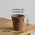 Nipots Handcrafted Terracotta Clay Pot - Crown 10cm Chocolate, Breathable, Absorbent Eco-friendly Planter