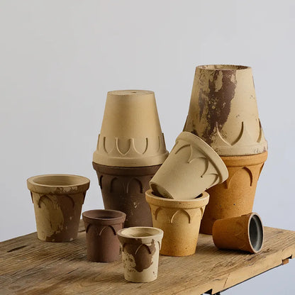 Nipots Handcrafted Terracotta Clay Pot - Crown , Breathable, Absorbent Eco-friendly Planter