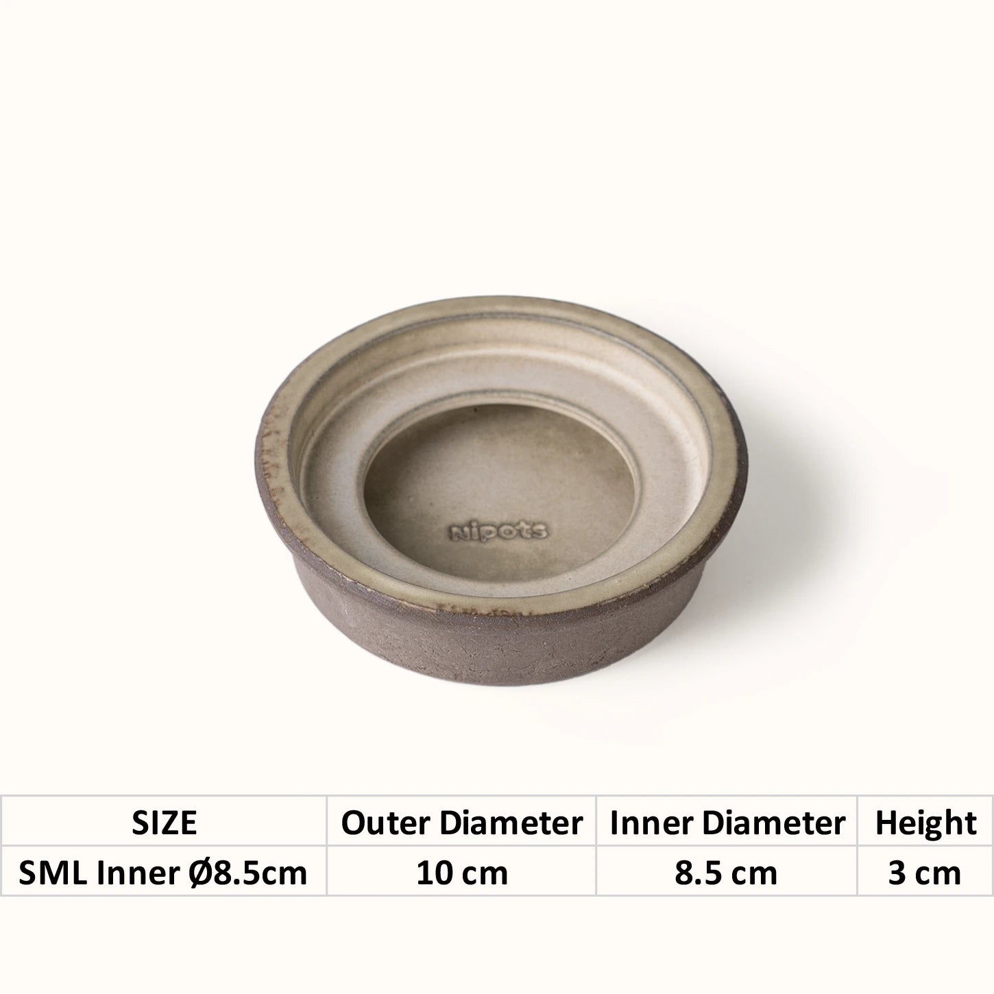 Raised Saucer Charcoal · Interior Glazed