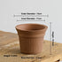 Nipots Handcrafted Terracotta Clay Pot - Burnt Cream 13cm Chocolate, Breathable, Absorbent Eco-friendly Planter