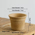 Nipots Handcrafted Terracotta Clay Pot - Burnt Cream 13cm Kiln Effect, Breathable, Absorbent Eco-friendly Planter