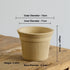 Nipots Handcrafted Terracotta Clay Pot - Burnt Cream 13cm White, Breathable, Absorbent Eco-friendly Planter
