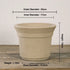 Nipots Handcrafted Terracotta Clay Pot - Burnt Cream 20cm White, Breathable, Absorbent Eco-friendly Planter
