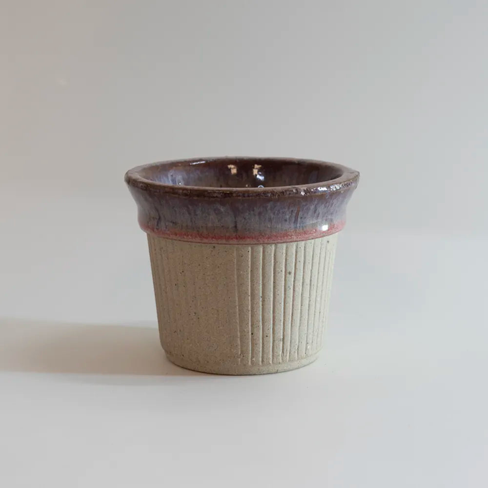 Semi-Glazed Burnt Cream Pot