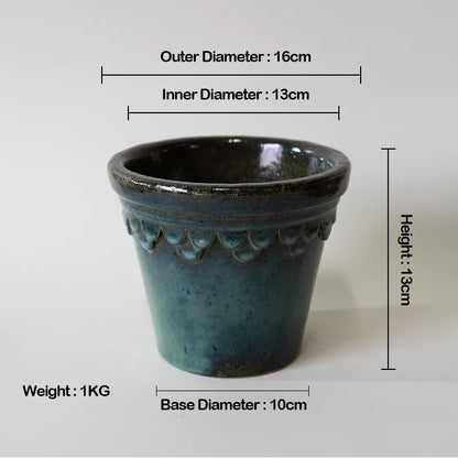 Glazed Castle Pot
