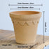 Nipots Handcrafted Terracotta Clay Pot - Castle 23cm White, Breathable, Absorbent Eco-friendly Planter