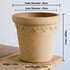 Nipots Handcrafted Terracotta Clay Pot - Castle 26cm white, Breathable, Absorbent Eco-friendly Planter