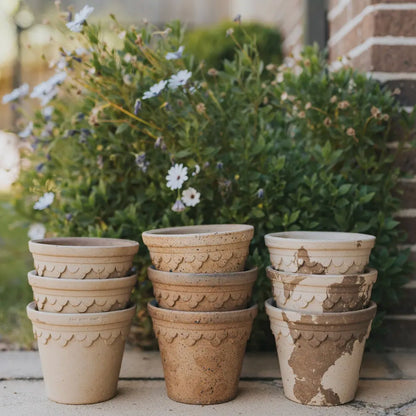 Nipots Handcrafted Terracotta Clay Pot - Castle, Breathable, Absorbent Eco-friendly Planter
