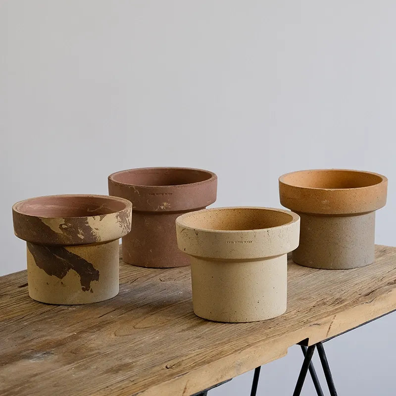 Nipots Handcrafted Terracotta Clay Pot - Cone White, Breathable, Absorbent Eco-friendly Planter