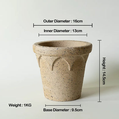 Nipots Handcrafted Terracotta Clay Pot - Crown 16cm Kiln Effect, Breathable, Absorbent Eco-friendly Planter