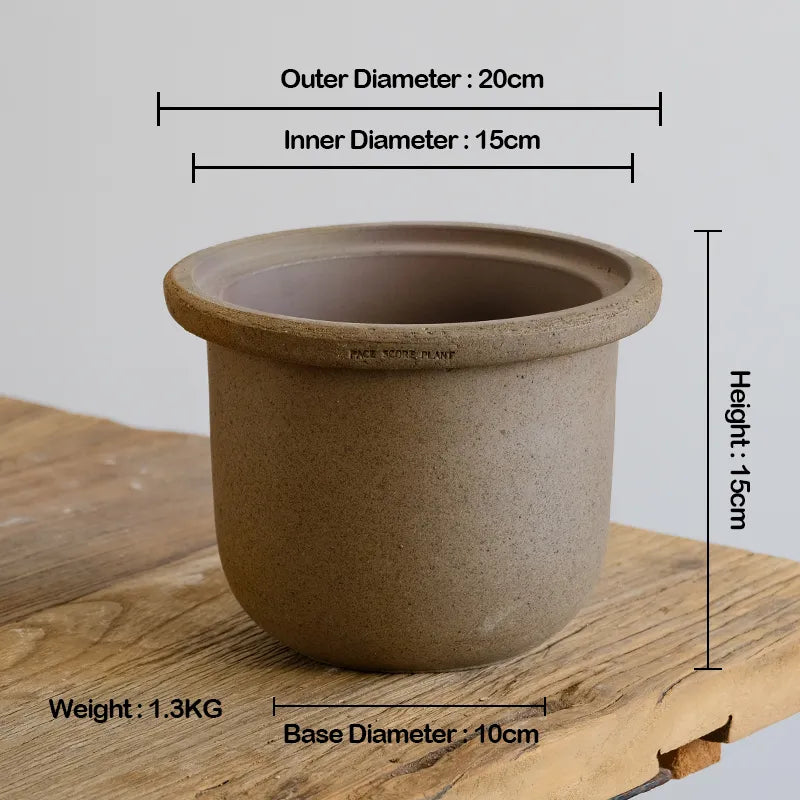 Nipots Handcrafted Terracotta Clay Pot - Fedora Kiln Effect, Breathable, Absorbent Eco-friendly Planter
