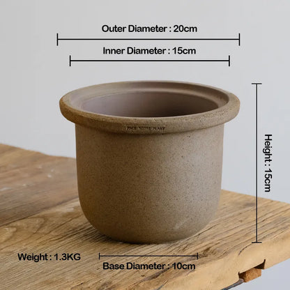 Nipots Handcrafted Terracotta Clay Pot - Fedora Kiln Effect, Breathable, Absorbent Eco-friendly Planter