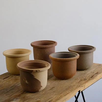 Nipots Handcrafted Terracotta Clay Pot - Fedora, Breathable, Absorbent Eco-friendly Planter