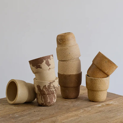 Nipots Handcrafted Terracotta Clay Pot - Travel Cup, Breathable, Absorbent Eco-friendly Planter